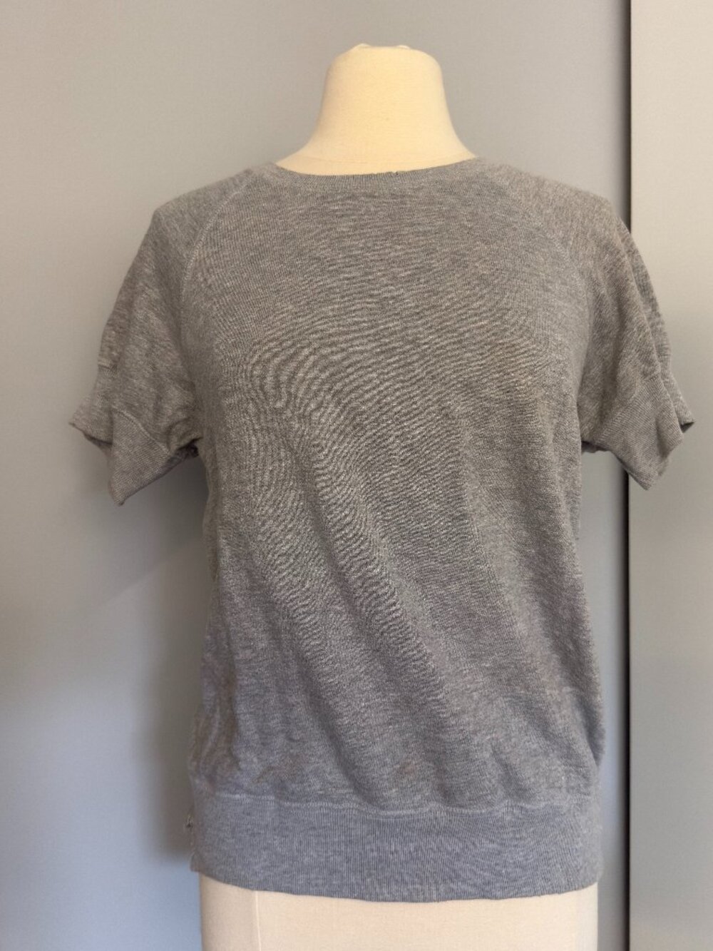 Unsubscribed Grey Raglan Short Sleeve Sweater